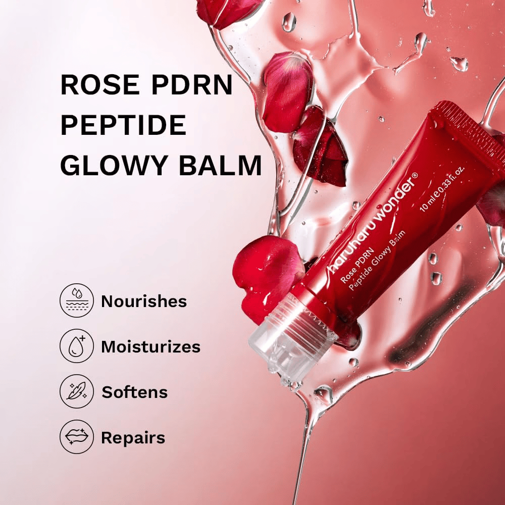 Haruharu Wonder Rose PDRN Peptide Glowy Balm – nourishing and moisturizing lip care for dry and chapped lips