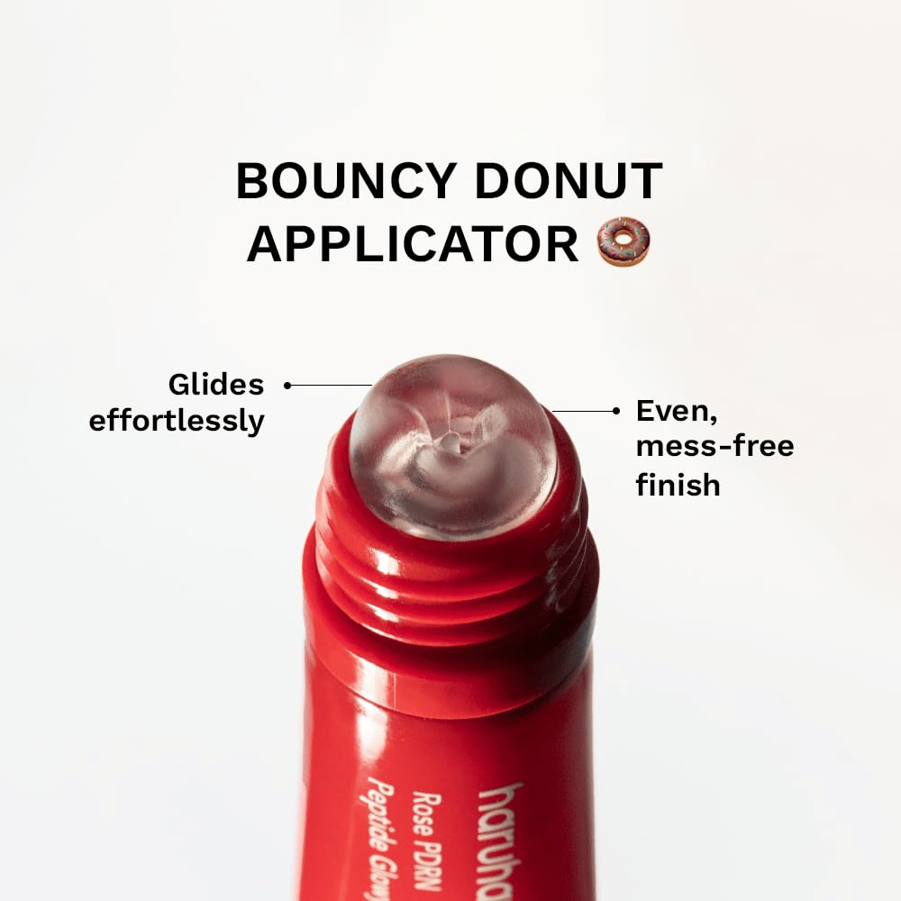 Haruharu Wonder Rose PDRN Peptide Glowy Balm – lip balm with a rounded applicator for even application
