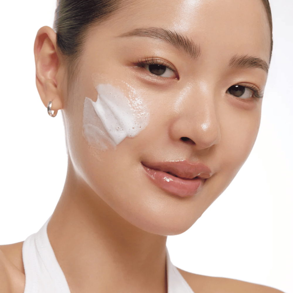AXIS-Y Sunday Morning Refreshing Cleansing Foam applied to the skin