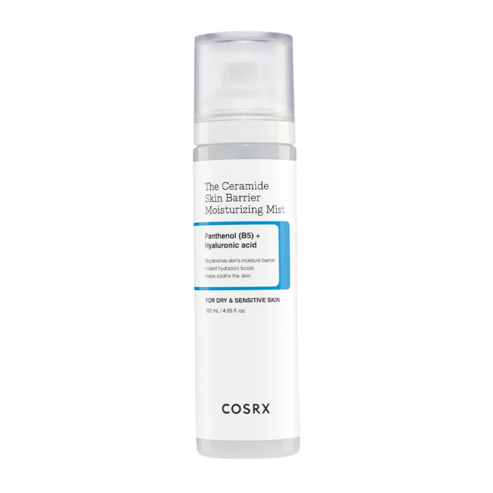 Produktbild av COSRX Ceramide Skin Barrier Moisturizing Mist – fuktgivande spray med panthenol och hyaluronsyra.