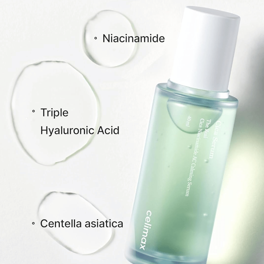Celimax The Real Cica Niacinamide AC Calming Serum with centella, niacinamide and hyaluronic acid