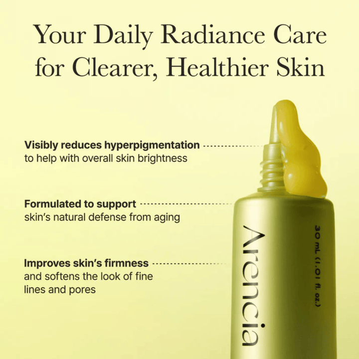 Arencia Vitamin C Booster Shot effect image – vitamin C serum that reduces hyperpigmentation, improves skin firmness, and softens fine lines and pores