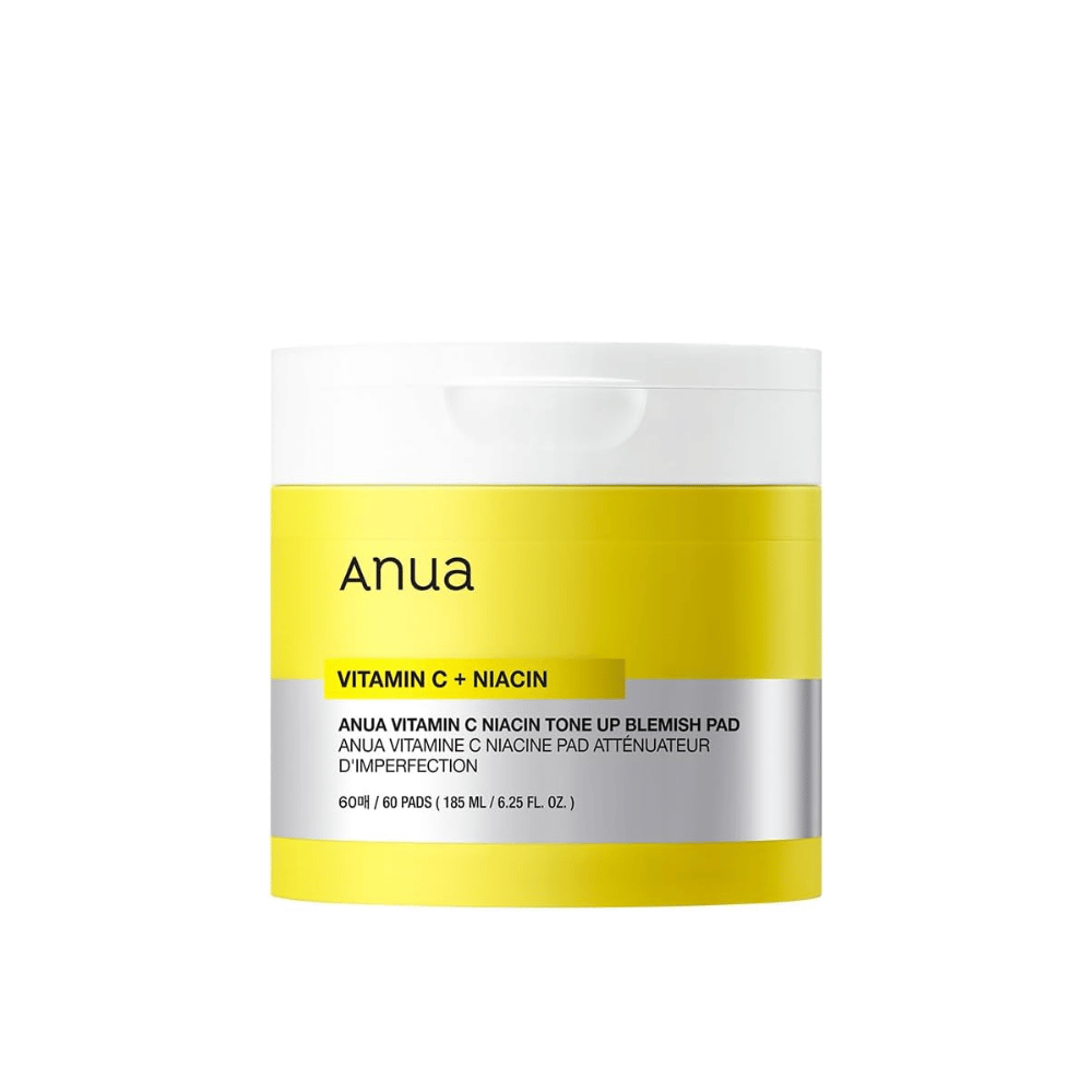 Anua Vitamin C + Niacin Tone Up Blemish Pad – Exfoliating and radiance-enhancing toner pads.

🍊 Vitamin C – Brightens the skin and evens out the skin tone.
💧 Niacinamide – Reduces unevenness and improves skin elasticity.
✨ Gentle exfoliation – Removes dead skin cells and provides a fresh glow.

Perfect for clearer and more radiant skin!