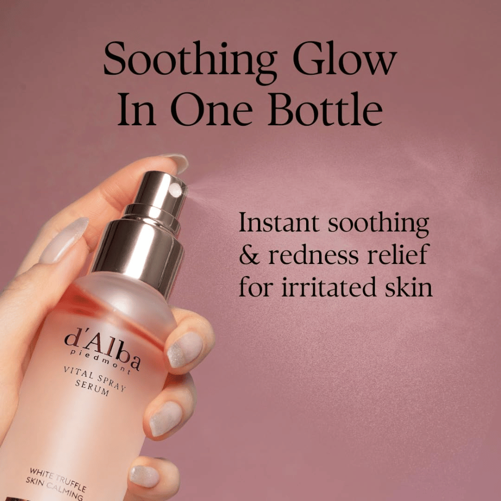 d'Alba White Truffle Vital Spray Serum – moisturizing facial mist that soothes irritated skin and adds radiance