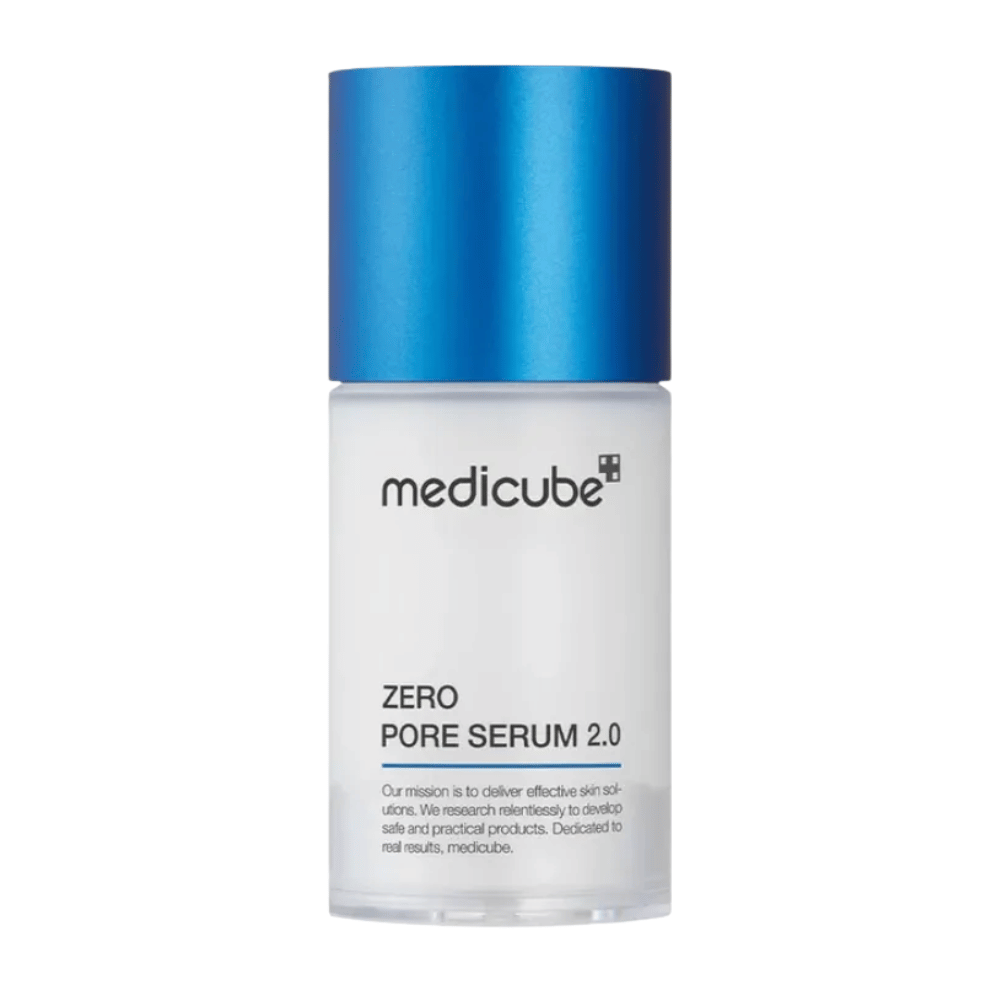Medicube Zero Pore Serum 2.0 on white background, a Korean skincare serum that cares for pores, hydrates the skin, and provides a more even result.