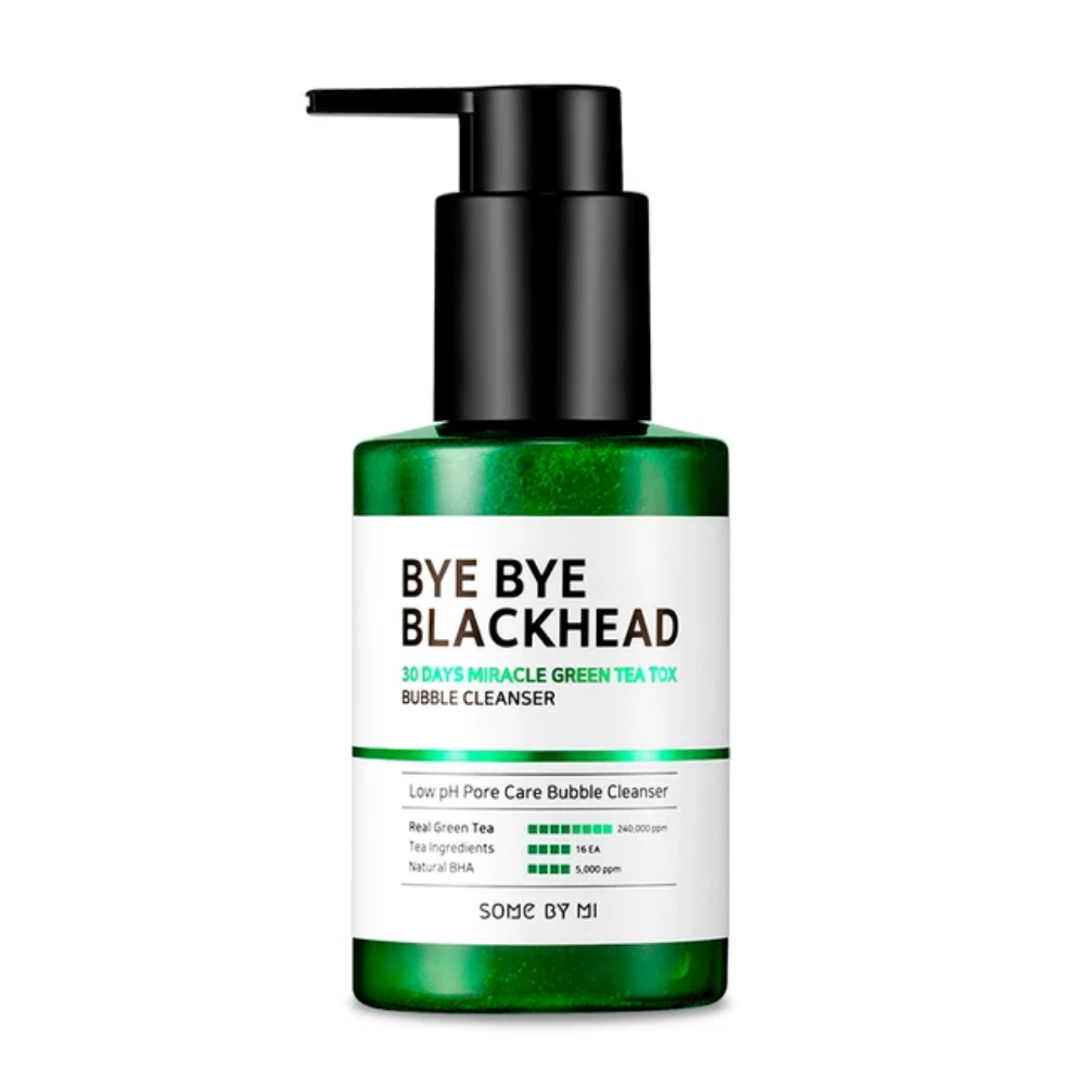 Bye Bye Blackhead 30 Days Miracle Green Tea Tox Bubble Cleanser 120g from SOME BY MI for skincare.